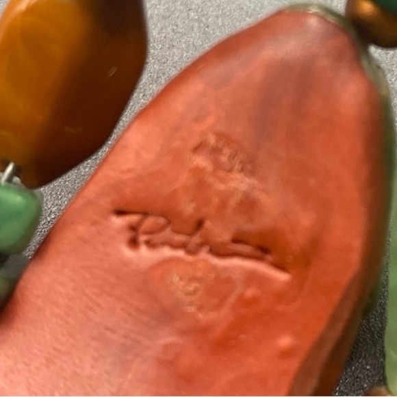 Wrap  Bracelet of Natural Stones Hand Carved Aztec Figure - Picture 7 of 10